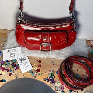 Coach Mini Ashton Glossy Red Shoulder/crossbody Bag NWT